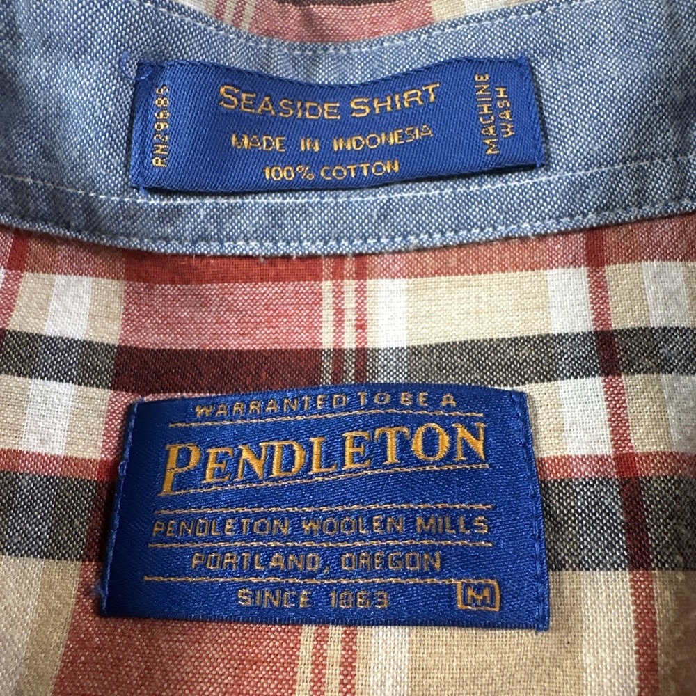 Pendleton Seaside Short Sleeve Shirt Mens Large Plaid Multicolor M Button Down - Picture 2 of 7